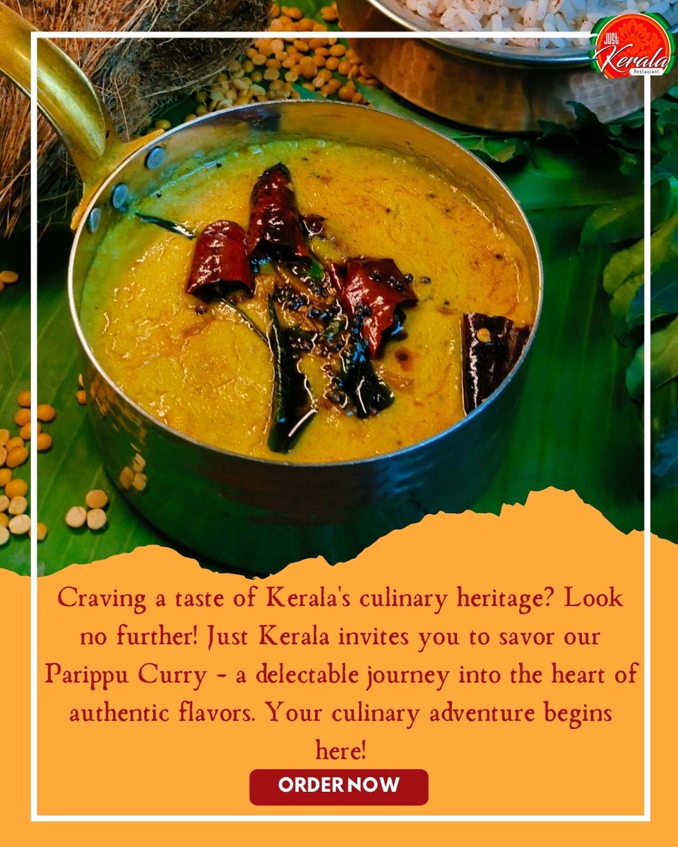 Elevate your dining experience with our heavenly Parippu Curry at Just Kerala. 🍲✨ 

#JustKerala #ParippuPerfection #CulinaryArtistry #JustKeralaDelights #FlavorsOfTradition #StudentChefCreations #GourmetExperience #SavorTheSpices #TalentInEveryBite #FoodieHeaven