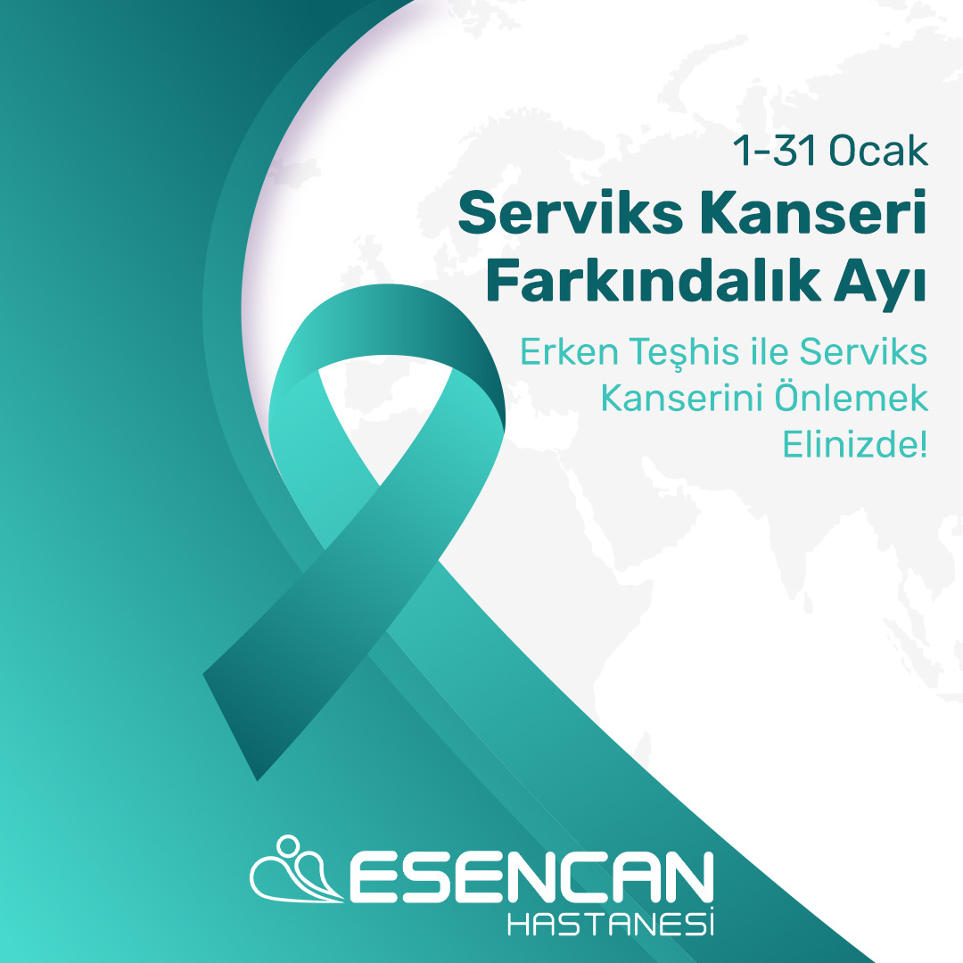 1-31 Ocak Serviks Kanseri Farkındalık Ayı 
Erken Teşhis ile Serviks Kanserini Önlemek Elinizde!

#RahimAğzıKanseriFarkındalıkAyı #RahimAğzıKanseri #ServiksKanseri #ServiksKanseriFarkındalıkAyı #EsencanHastanesi