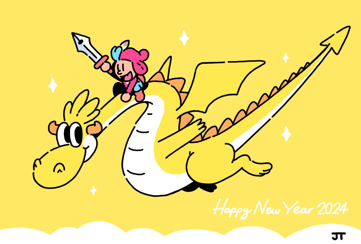 「Happy New Year!   May your 2024 be brill」|James Turnerのイラスト