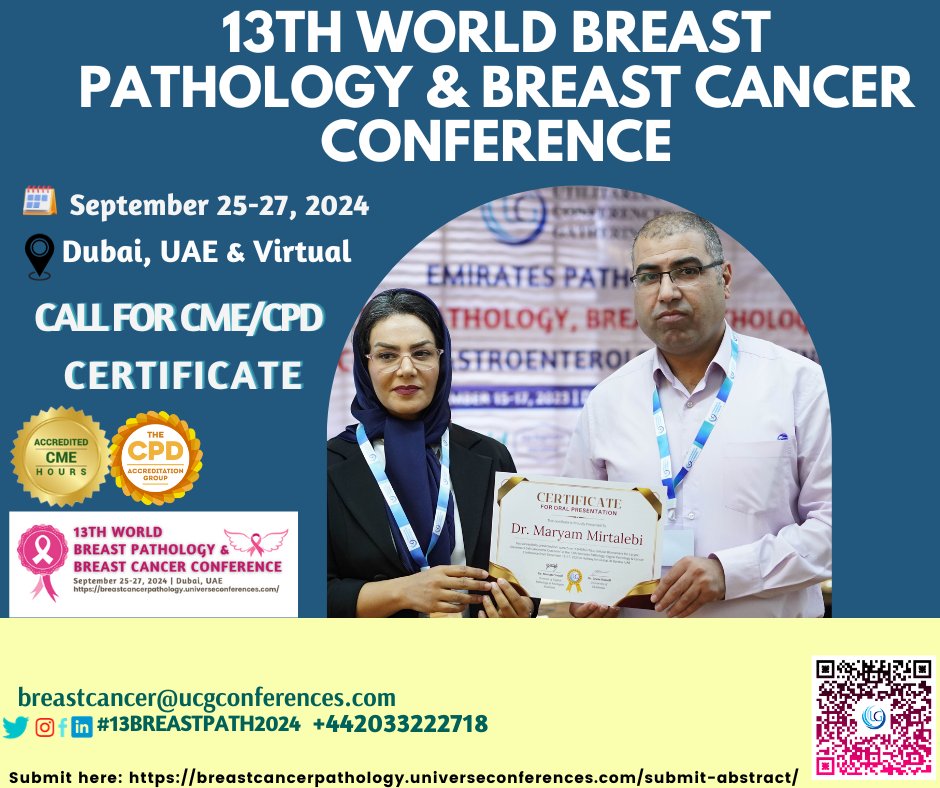 breastcanucg's tweet photo. Call for CME/CPD Certification
 Avail CME/CPD certification #13BREASTPATH from September 25-27, 2024 in Dubai, UAE 

WhatsApp us at: https://t.co/8ZWtkrKCra
Register virtually now: https://t.co/PxsdBCtgE0

#BreastPathology #BreastImaging #BreastCancerScreening #breastcare https://t.co/YDZFW6n3Vn