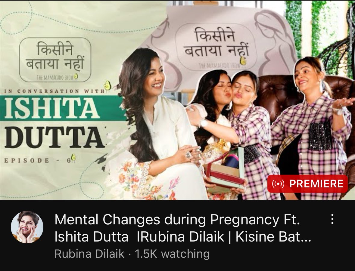 The Mamacado show Ep 5 Out Now ❤️

Featuring #IshitaDutta talking upon mental changes during pregnancy here is another episode ! #RubinaDilaik 

🔗 youtu.be/_Q2WfoUd86A?si…