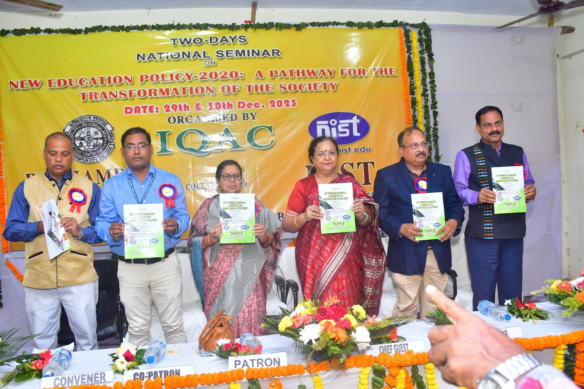 NIST_University's tweet image. The #IQAC cell of #CityCollege and #NISTBerhampur jointly organized a 2-day national seminar titled "NEP 2020- a pathway for Social Transformation" on 29th- 30th Dec 2023. The seminar comprised two #TechnicalSessions featuring keynote speeches from eminent personalities.