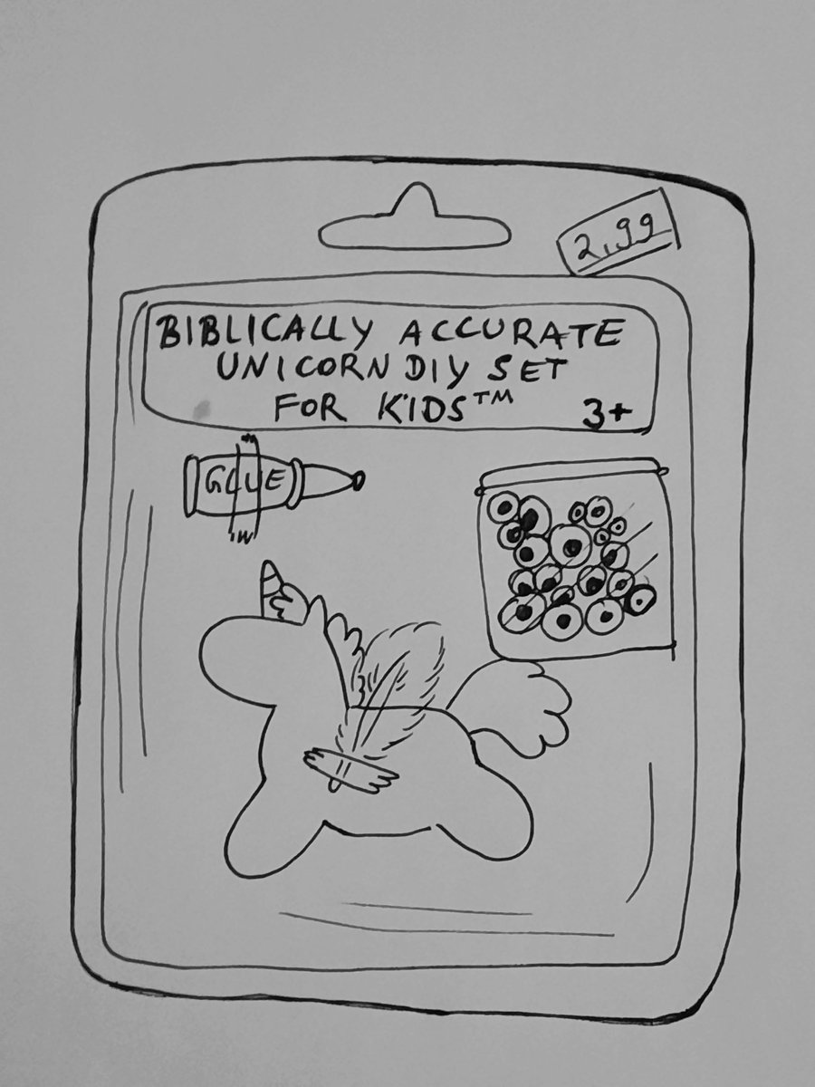 MarieMoonflower's tweet photo. People: I had a dream about kissing my crush last night! It felt so real!🥰

Me: *gets up tired to draw this toy I dreamed up* Why can't my brain be normal?

For whatever reason the wings were already glued to it with clear tape. I have no idea what this means.

#dreams #unicorn https://t.co/K2PhpkJfgm