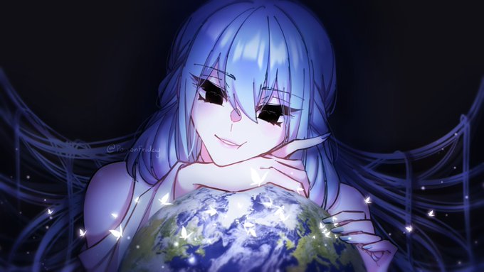 「blue hair planet」 illustration images(Latest)