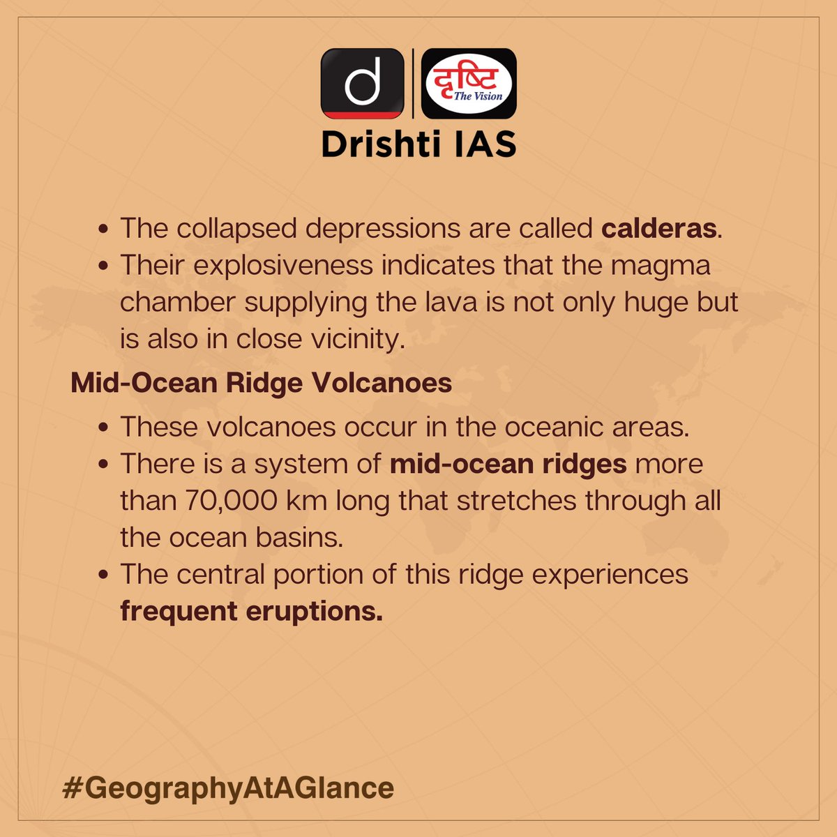 drishtiiaseng's tweet photo. #GeographyAtAGlance is all about exploring the earth and the human societies spread across it. Learn to look beyond horizons with this engaging subject!
#DrishtiGuideToGS #Geography #Environment #Lands #Earth #UPSC #IAS #Volcanoes #Prelims2024 #DrishtiIAS #DrishtiIASEnglish https://t.co/xAIPTLorYE