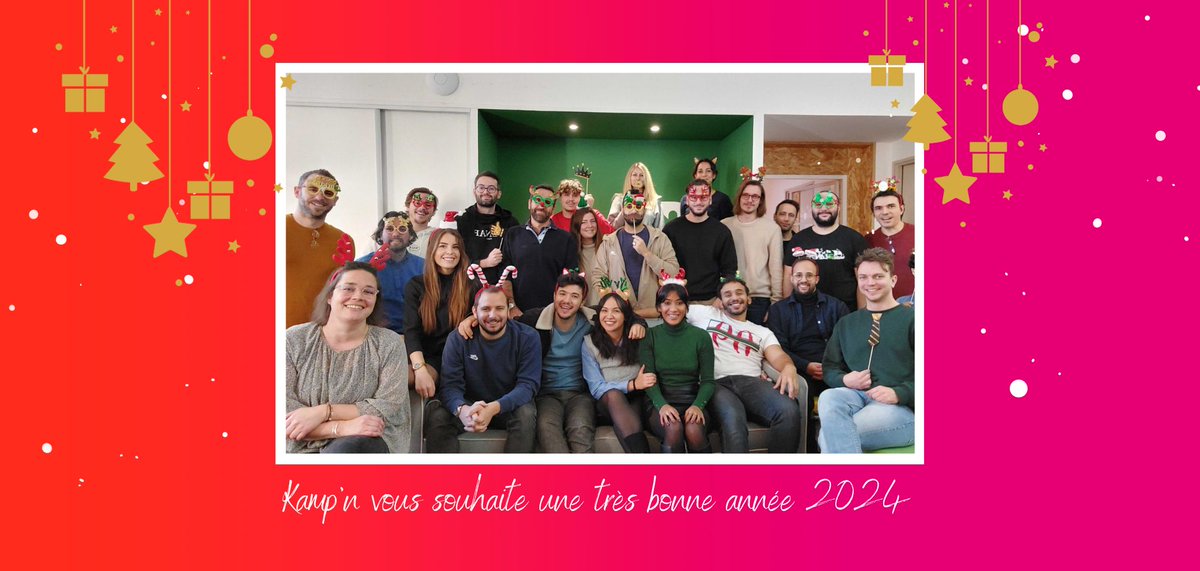 🎇Toute l'équipe kamp'n vous souhaite une excellente année 2024 🎇
On a hâte de vous retrouver ou de vous rencontrer pour la 1ère fois et de découvrir comment nous allons pouvoir vous accompagner dans vos futurs projets digitaux 🚀