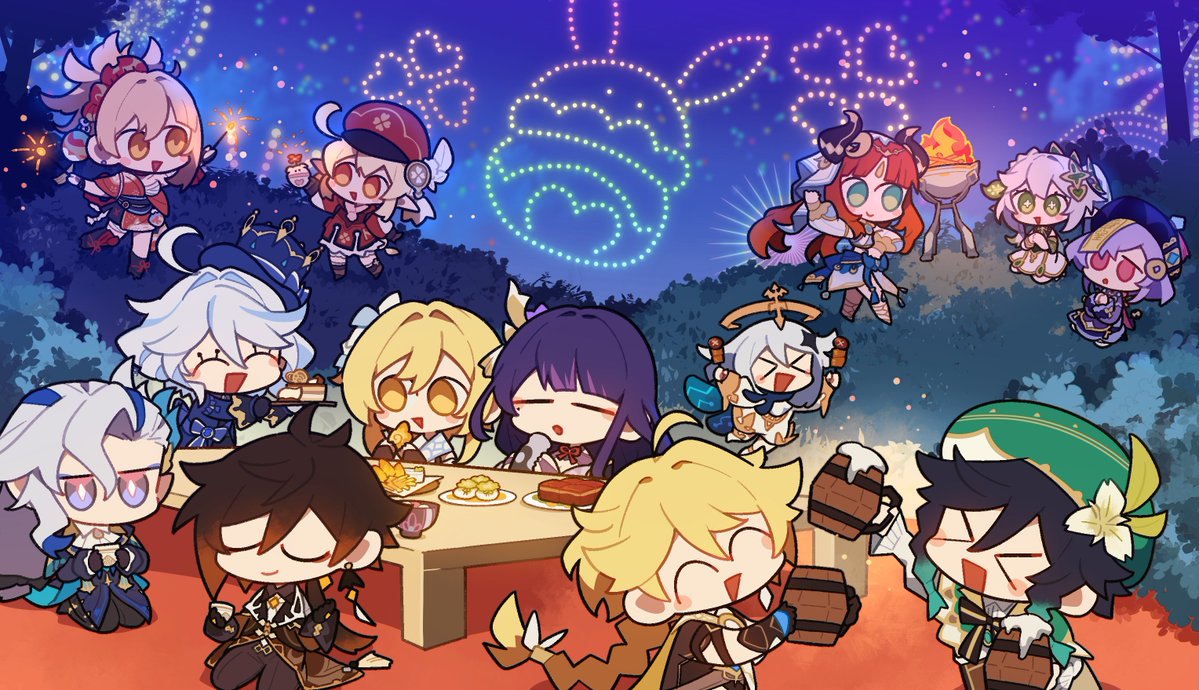 Paimon2theMoon's tweet photo. "It's time to enjoy the moment with all my friends."
Thanks to @boooo_sa2 for the excellent art !

#GenshinImpact #Genshinfanart #2024WithGenshinImpact https://t.co/c5KnFi0Mof