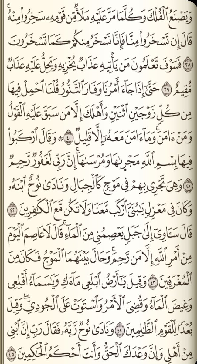 nglhelal's tweet photo. سورة هود الآيات ( ٣٨ – ٤٥ )💚 https://t.co/kuepQi7oGN