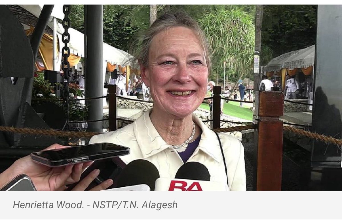 MalayaSingapore's tweet photo. #KUANTAN: It was a poignant moment for #HenriettaWood when she attended the unveiling of a memorial for two sunken #British warships #HMSRepulse & #HMSPrinceOfWales at Teluk Cempedak on 10 December 2023
82 years ago her grandfather Captain #JohnLeach, who was the Commanding Officer of HMS Prince of Wales, went down with his ship along with 840 others between both British warships.
The mother of two described the memorial as being built at the "best" location which is some 61 nautical miles off the coast of Kuantan where both the warships sunk on Dec 10, 1941.
"I’m extremely honoured to be here (for the unveiling event) to witness the stunning memorial. We are at the most appropriate place to have the memorial which is not far away from the sea (South China Sea)... my grandfather was on that ship (HMS Prince of Wales).
"Eight-hundred forty men lost their lives… 513 from HMS Repulse and 327 from HMS Prince of Wales. My grandfather was among those who did not survive," she said.
Reminiscing the past, Wood said her father Henry Leach (later known as Admiral of the Fleet Sir Henry Leach) was a midshipman based in Singapore in December 1941 where he had met up with his father (John Leach).
"My father had (then) recently celebrated his 18th birthday. They met each other several hours before the incident and that was the last they met. On the evening of Dec 10, after the sinking of the two warships, my father went to the quayside in Singapore to try to get news of his father.
"After much frustration, he went back to the wardroom where he was told about his father's death by an exhausted first lieutenant of Prince of Wales who had miraculously survived the ordeal. Losing his father at such a young age and such devastating circumstances, I believe contributed to my father's determination to do his absolute best in the Royal Navy," she said, adding that her father ended his career in the Royal Navy as First Sea Lord and Chief of the Naval Staff.
HMS Prince of Wales, the pride of the Royal Navy, and Repulse sank on Dec 10, 1941, two days after the Japanese invasion of Malaya.