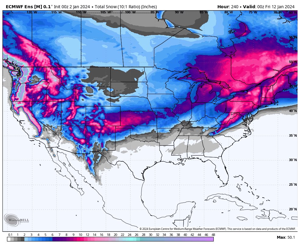 Snow Cover Increasing Across the U.S.