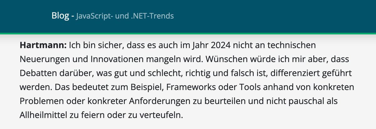 nilshartmann's tweet photo. Für @entwickler wurde ich (neben anderen) gebeten, einen Rück- und Ausblick auf 23/24 zu werfen. 

Mein Thema des Web-Jahres war der "Fullstack-Moment" von #React.

Hier findet ihr alle weiteren Antworten, u.a. auch von @ManfredSteyer und @marcteufel 

https://t.co/vYD2difoA3 https://t.co/PcKpEQPQ13