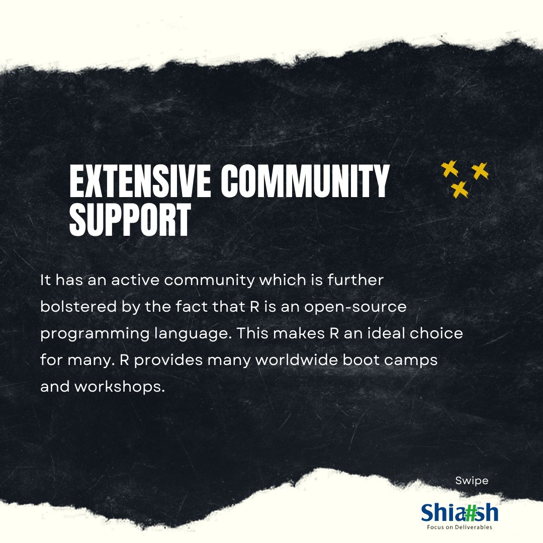 ShiashInfo's tweet image. HERE'S THE LIST OF FEATURES OF R-PROGRAMMING Open-source A complete language Analytical support Supports extensions Facilitates interaction with databases Extensive community support Simple and easy to understand #rprogramming #r #rprogrammer #DataAnalysis #analyticalsupport