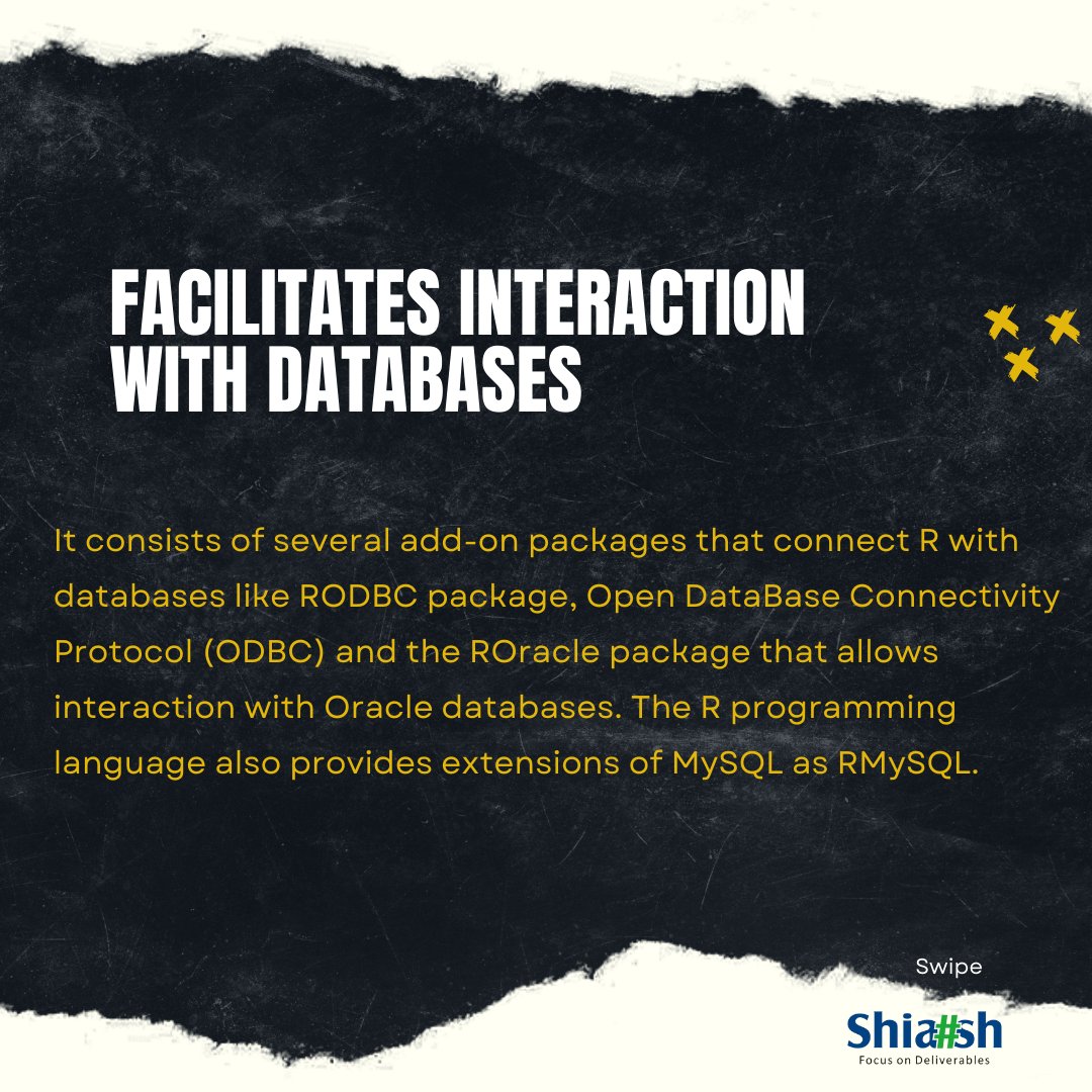 ShiashInfo's tweet image. HERE'S THE LIST OF FEATURES OF R-PROGRAMMING Open-source A complete language Analytical support Supports extensions Facilitates interaction with databases Extensive community support Simple and easy to understand #rprogramming #r #rprogrammer #DataAnalysis #analyticalsupport