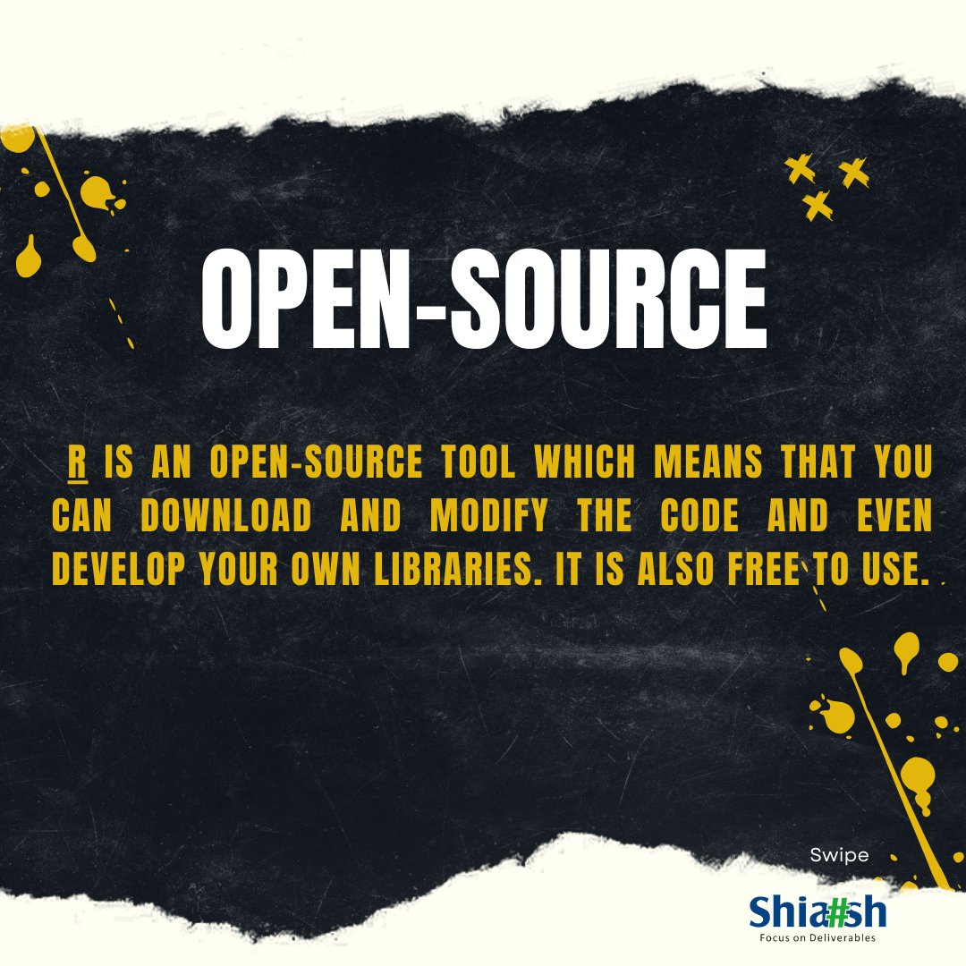 ShiashInfo's tweet image. HERE'S THE LIST OF FEATURES OF R-PROGRAMMING
Open-source
A complete language
Analytical support
Supports extensions
Facilitates interaction with databases
Extensive community support
Simple and easy to understand
#rprogramming #r #rprogrammer #DataAnalysis #analyticalsupport
