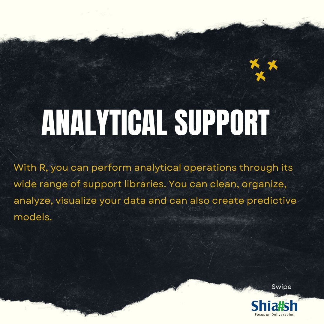 ShiashInfo's tweet image. HERE'S THE LIST OF FEATURES OF R-PROGRAMMING
Open-source
A complete language
Analytical support
Supports extensions
Facilitates interaction with databases
Extensive community support
Simple and easy to understand
#rprogramming #r #rprogrammer #DataAnalysis #analyticalsupport