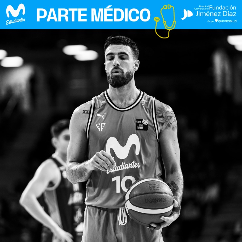 MovistarEstu's tweet photo. 🏥𝗣𝗮𝗿𝘁𝗲 𝗺é𝗱𝗶𝗰𝗼 @Hospital_FJD 

El escolta @francisalonso10 estará varios meses fuera de las pistas. 

¡Mucho ánimo Francis! 💪💙¡Esperamos volver a verte vistiendo nuestra camiseta en la cancha muy pronto!

👇Más info.
