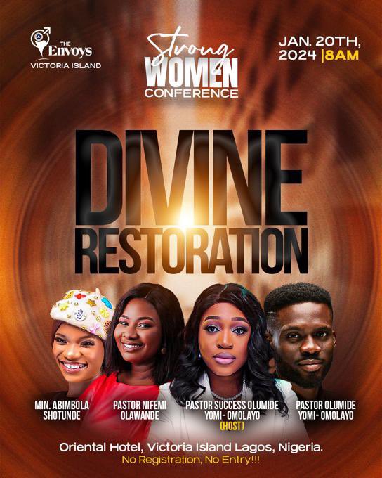 Strongwomenetw's tweet photo. Strong women conference is here !Uniting power, passion and purpose in Christ.
Register using this link https://t.co/dOS8sdL7In…
You can’t afford to miss it
#Strongwomenconference https://t.co/H3f6QnfWRX