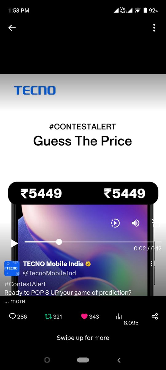 @TecnoMobileInd #TECNOSmartphones #POP8Up #TECNOPOP8

Tag 3 Friends:
@aashish62401371 
@AdityaA5121 
@banty661997 

@TecnoMobileInd