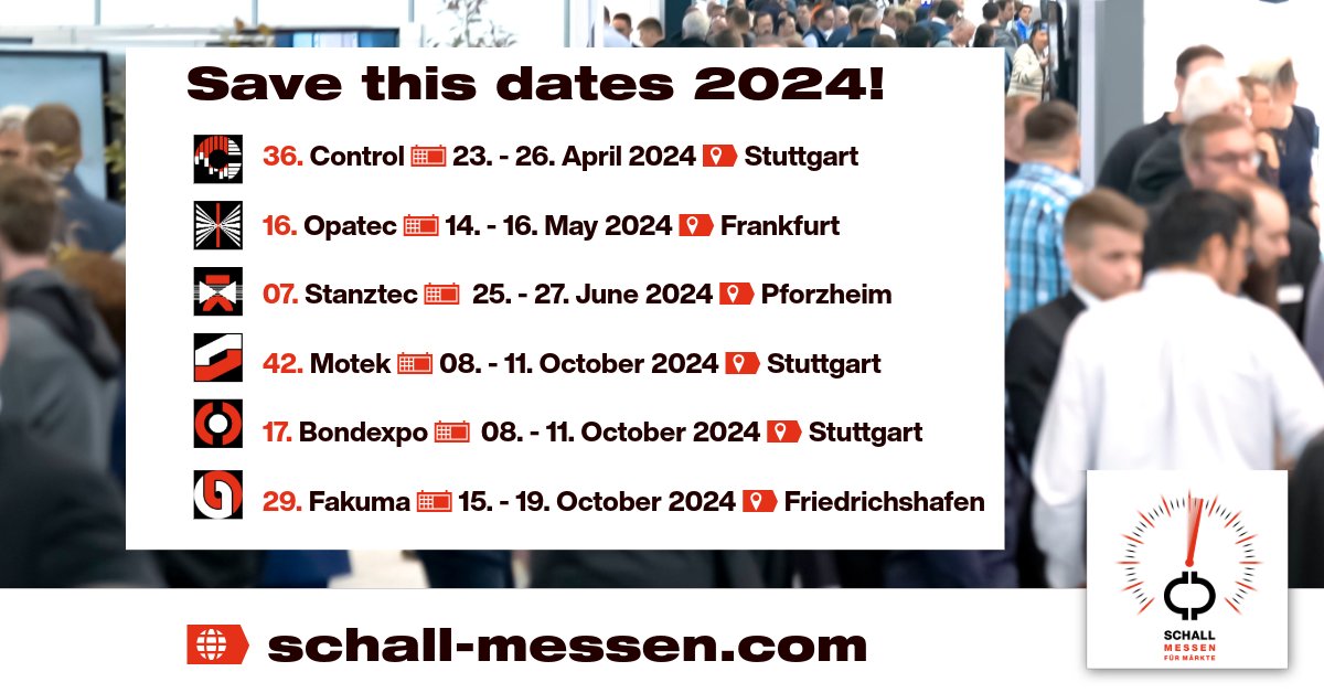 ✨WELCOME TO THE TRADE FAIR YEAR 2024 AT SCHALL MESSEN ✨Join us, dive in and let's shape the future together! #SchallMessen2024 #bestbusinesswithpleasure #technology #innovations #networking #success 🤝 schall-messen.com