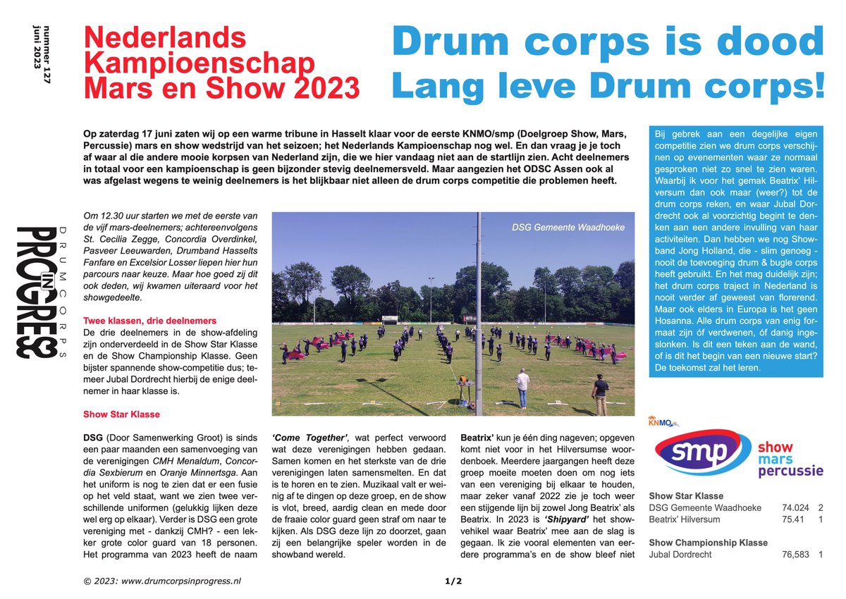 drumcorps2011's tweet photo. En dan is het alweer 2024. Wat gaat de toekomst ons brengen, en IS er nog toekomst voor drum corps in Nederland. 

Ondertussen staat het DiP jaaroverzicht weer voor jullie klaar:
https://t.co/QlswoPvm8D

#drumcorps https://t.co/2QaMatMclt