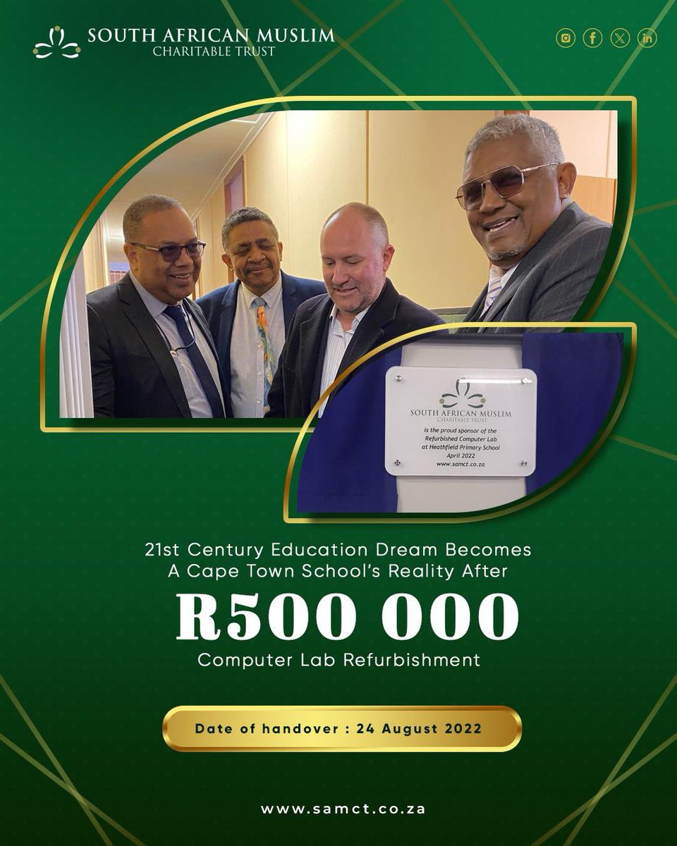 samct_za's tweet photo. 21st Century Education Dream Becomes A Cape Town School's Reality After R500 000 Computer Lab Refurbishment
https://t.co/P3Mzv0h3su
#southafrica #samct #charitysa #philanthropy #education #educationfirst #makeadifference #donate #socialimpact #health #sustainability #community https://t.co/YdaT5tjcPQ