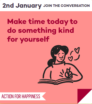 Not only today, but the whole year. Bu yılın hedefi bu; kendine iyi gelecek şeyler yapmak.