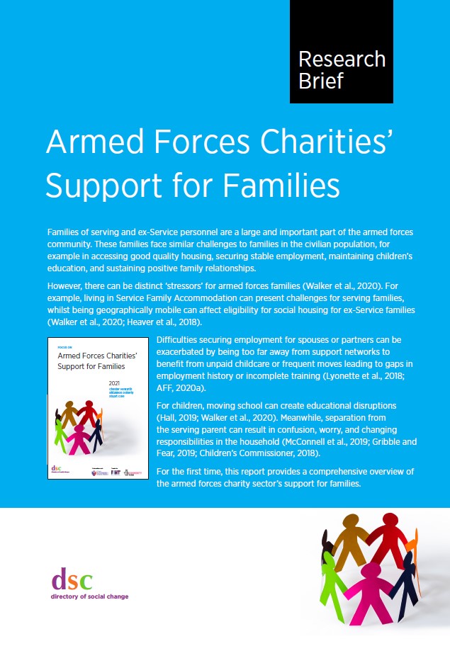 forcescharities's tweet photo. How much do you know about #ArmedForcesCharities' support for families?

Download our #FocusOn report for an overview of this part of the sector.

You can also find our research brief, pictured below, for a bite-size summary of the findings:

https://t.co/SxO5wkZh96 https://t.co/rLkl2bL1Kg