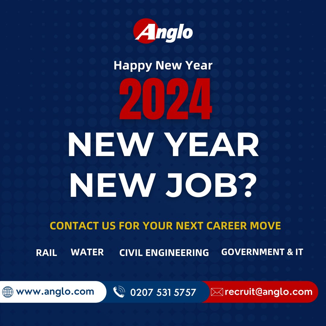 🔥 Embrace the opportunities of the new year!🔥

Elevate your career by consulting with our recruitment experts in Rail, Water &amp; Utilities, Civil Engineering, and Government &amp; IT industries.

Visit our website &amp; contact us today!

🌐 anglo.com

#recruitment #Jobs