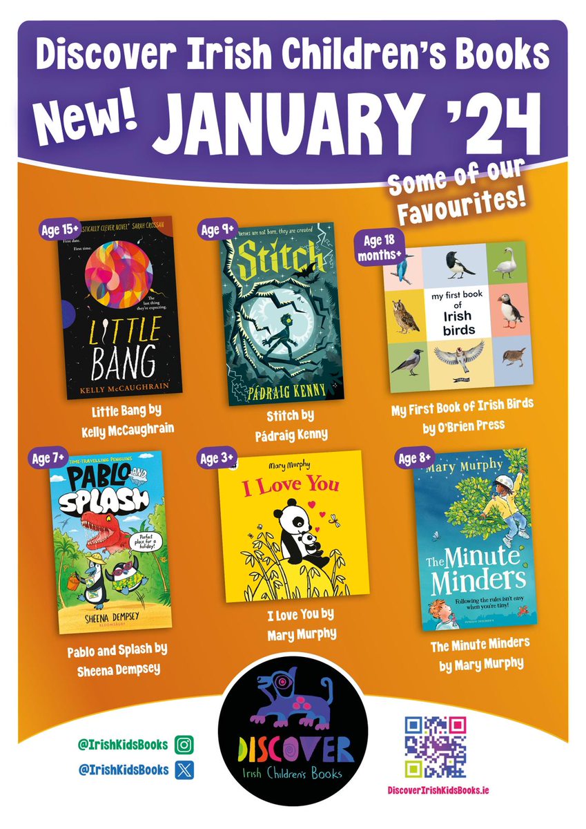 The first #DiscoverIrishKidsBooks poster of the year is here - New Irish Books for January 2024. From board books, to picturebooks, comic books, novels for age 8+ and YA novels, there is something for every young reader. You can download the poster here: discoveririshkidsbooks.ie/new-irish-chil…