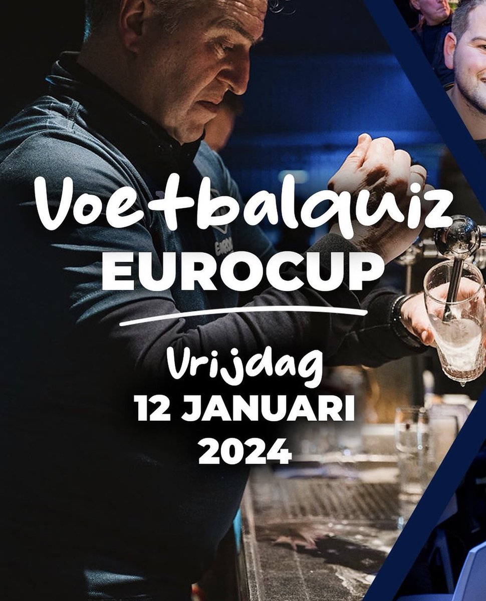 Op vrijdag 12 januari organiseren we weer onze befaamde voetbalquiz. 

📆 Vrijdag 12 januari 2024 om 20:00 uur
🏟️ Wijnne Barends Lounge (Fridina stadion)

Meer informatie en voor opgave: eurocupdelfzijl.nl