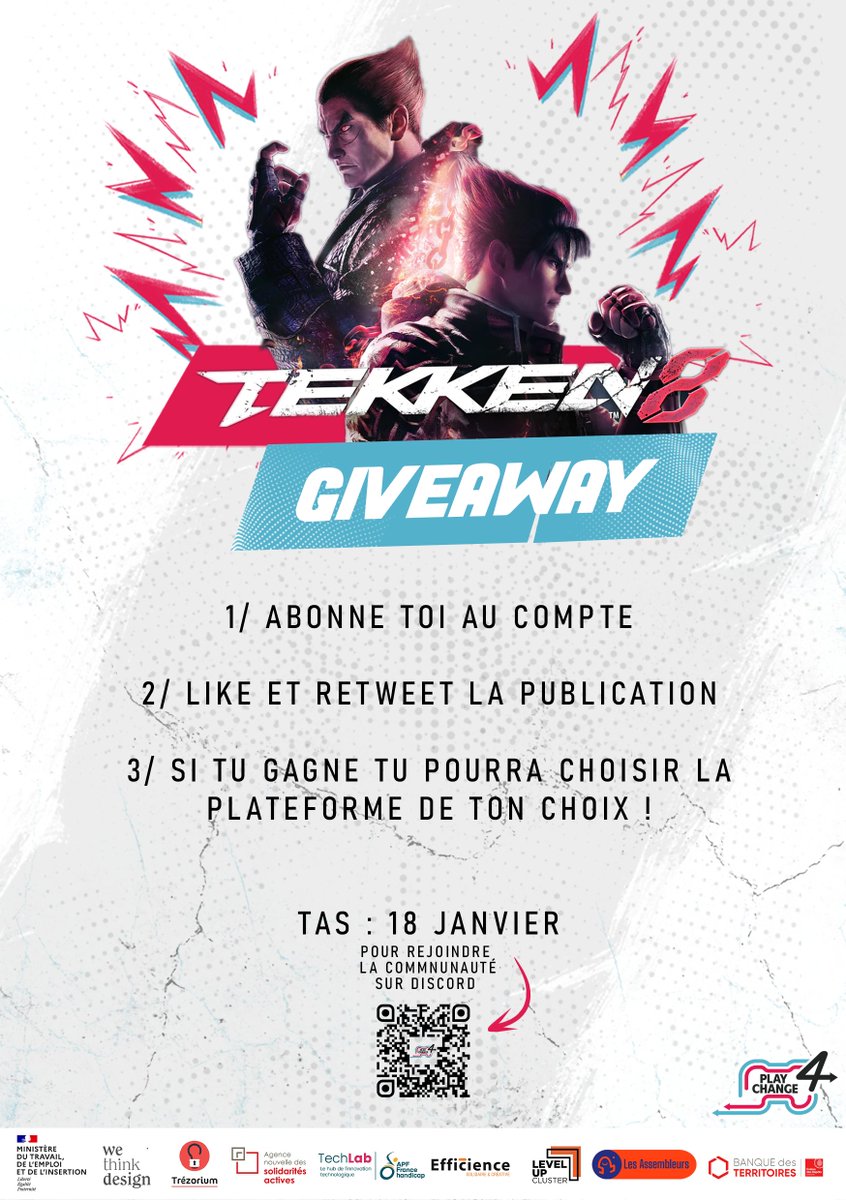 🎮 GIVEAWAY EXCLUSIF pour célébrer la sortie tant attendue de TEKKEN 8 on vous fait gagner le jeu ! 🎉

Pour participer : 

1️⃣ Suivez notre compte
2️⃣ Retweetez et likez ce post

Bonne chance à tous ! Restez à l'écoute pour plus d'annonces. 👊 #Tekken8 #Giveaway #Gaming #Concours
