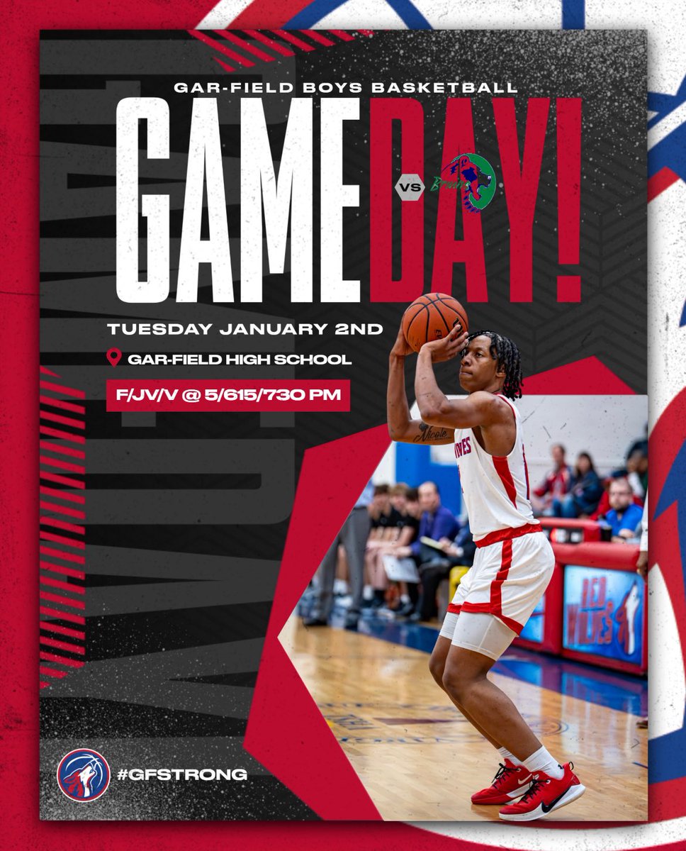 GFHSBoysBball's tweet image. GAME DAY! 🏀🏀
Kicking off the new year with a district tip-off tonight VS. Forest Park! All 3 teams are in action! Come out and support your Red Wolves! 
🕓 F/JV/V @ 5/615/730 PM 
📍 Gar-Field High School
🎟️ ticketspicket.com
#GFStrong