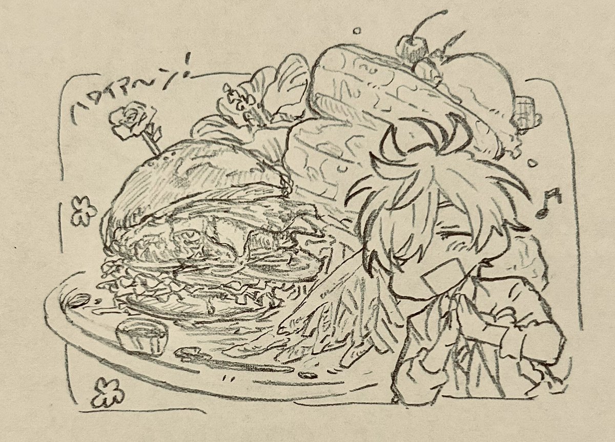 飯食ってる絵を割と描いている気がしたね 