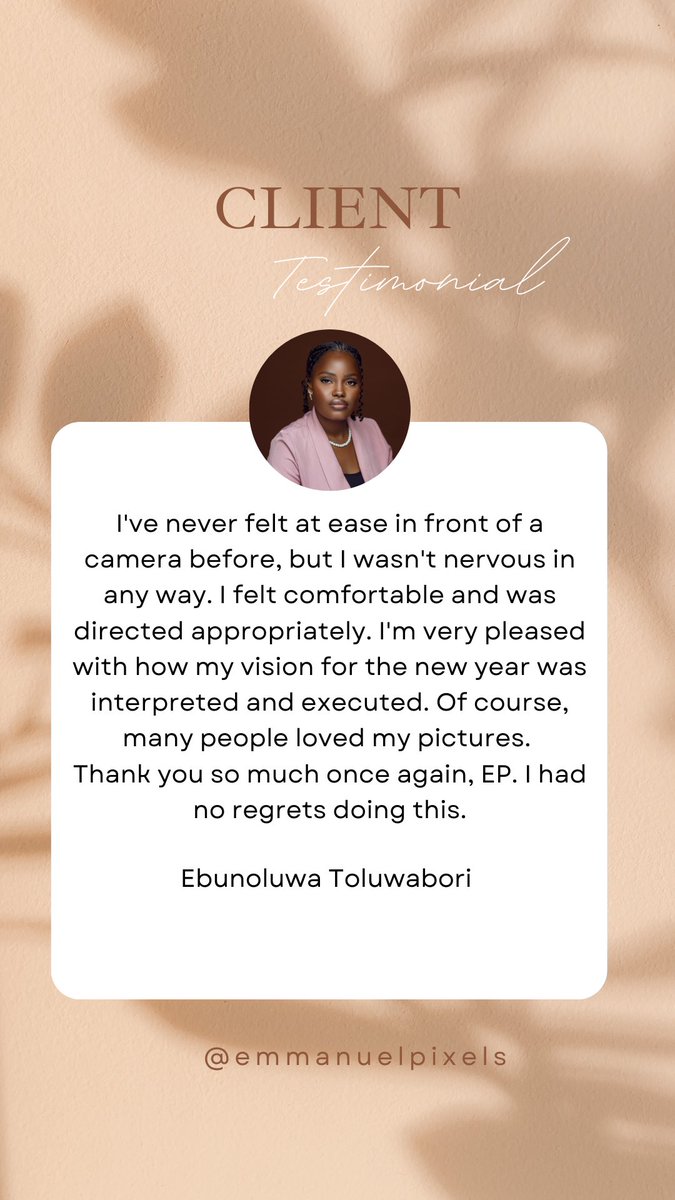 Epstudios_ng's tweet photo. Let’s start the year with the portrait session we had with @toluwaoyewumi
Cheers to a greater 2024!
#emmanuelpixels #branding #headshot https://t.co/C6jL3s6Ge4