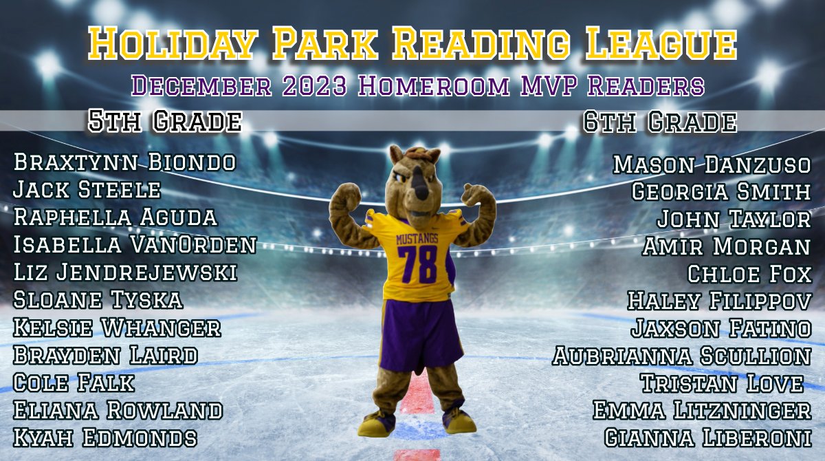 🏒🌟Shooting for our goals and announcing Holiday Park Reading League's December 2023 Homeroom MVPS! Please share the achievements of our amazing Holiday Park Reader Leaders! 🌟🏒#plumlearns#plumproud #hprl #Reading
<a href="/HPEPBSD/">Fran Sciullo, D.Ed.</a>
<a href="/PlumTeachers/">Plum Teachers</a>