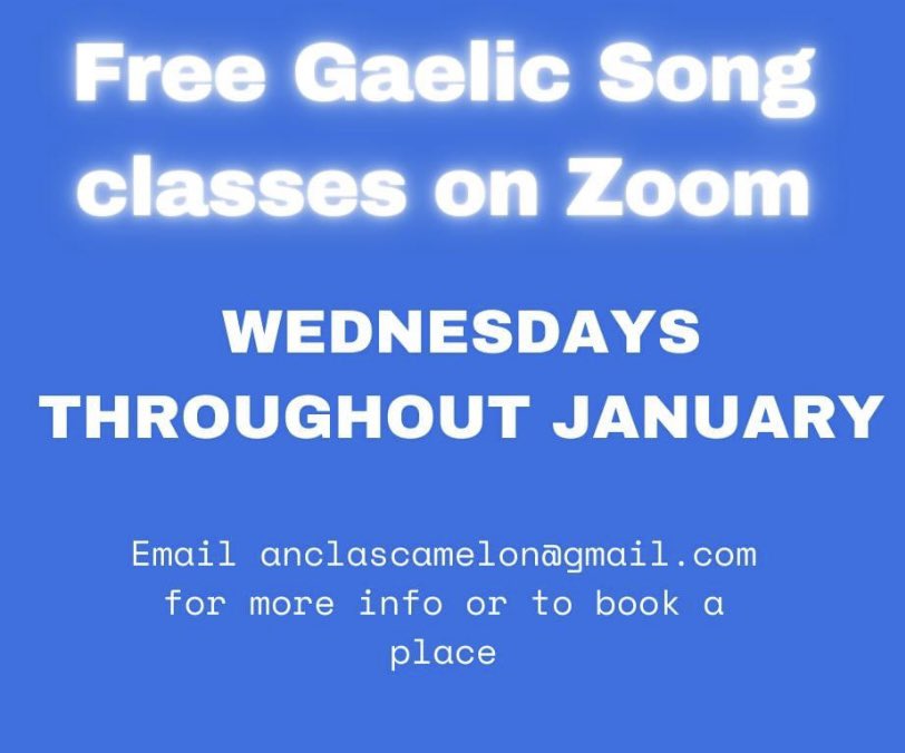 love #gaelic songs?  

why don’t you join our free zoom classes this month?  

each song tells a different story. 

they start at 5.45pm uk time and last for one hour 

🎵 🎶 🎤 🖥️