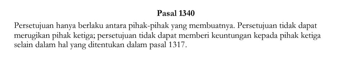 4. Tanda tangan perjanjian sepihak

Kalau di case ini perjanjiannya dibuat dan ditandatangan tanpa sepengetahuan karyawan, ini melanggar Pasal 1340 KUHPerdata

Tergantung dari apakah kontraknya PKWT atau PKWTT ini bisa jadi bentuk pelanggaran yang berbeda
x.com/yozariam/statu…