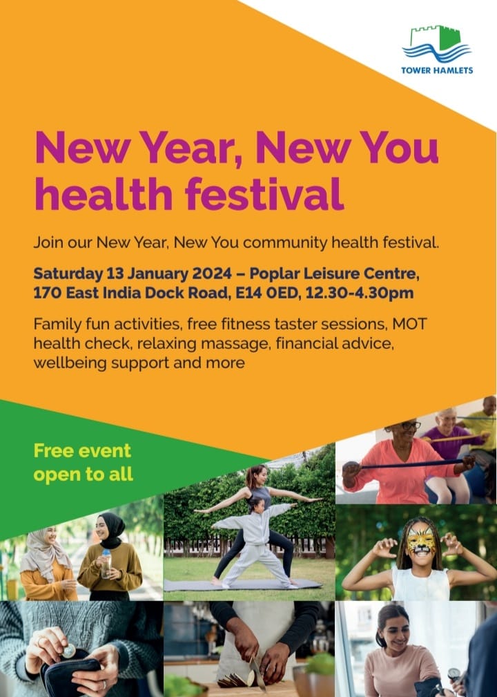 Join us New Year, New Start health festival. Fun activities and support to get started. @THHomes @LBTHCareers @TowerHamletsNow @TowerHamletsNow @THInterFaith