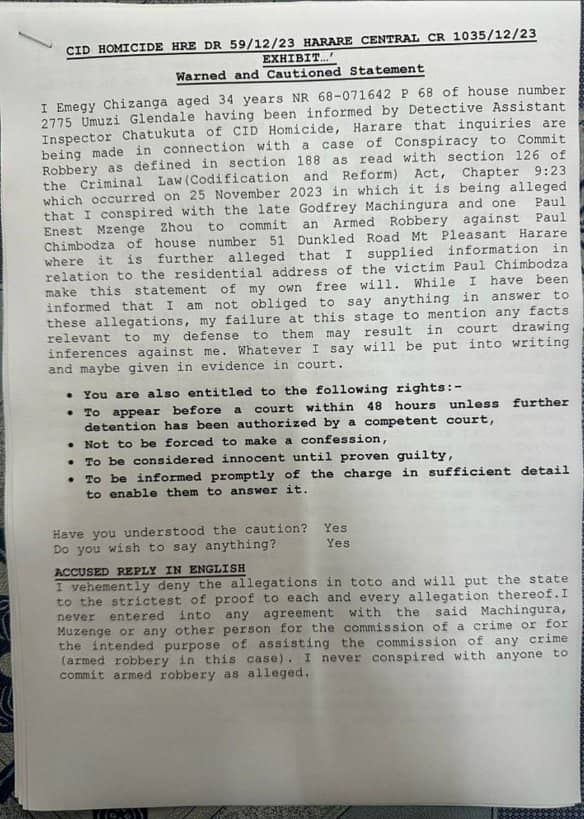 zimstar_news's tweet photo. "ROBBERY " himaker Freeman denies links with armed robbers in police warned and cautioned statement.

#hkdboss #Freeman #Magalis #MantoMan https://t.co/gpieBQHTTU