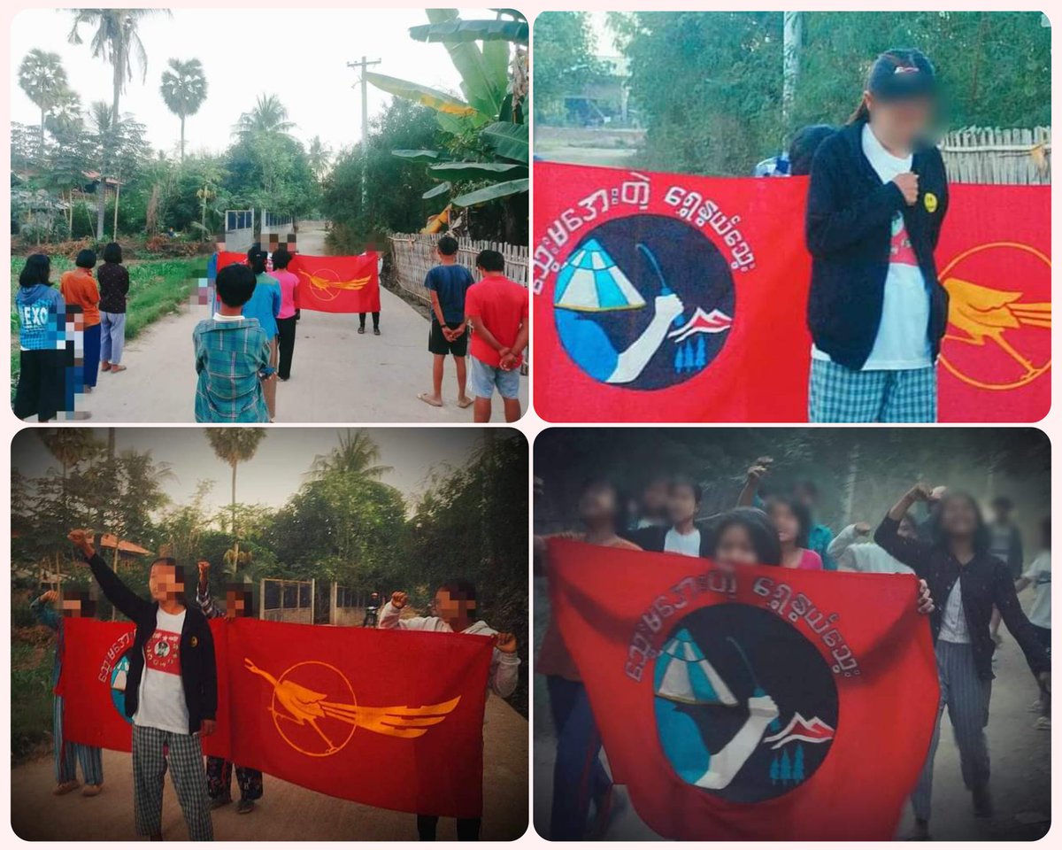 LEO117728's tweet photo. Anti-coup revolutionary strike residents from #Yinmabin township, #Sagaing region.

#2024Jan2Coup 
#WhatsHappeningInMyanmar https://t.co/c10OdOcEAv