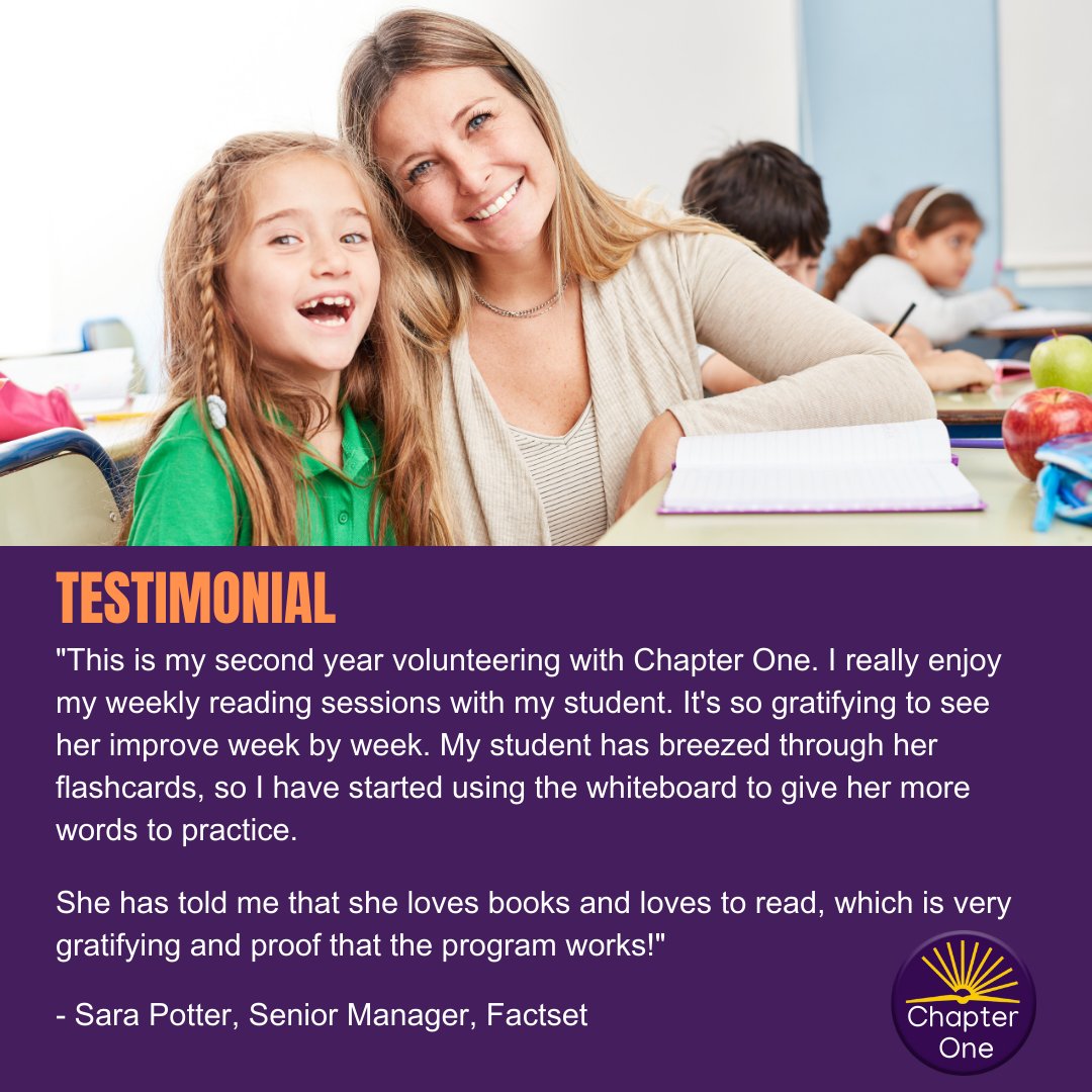 #testimonial #literacy #tutor #factset #chapteroneUSA #bettertogether