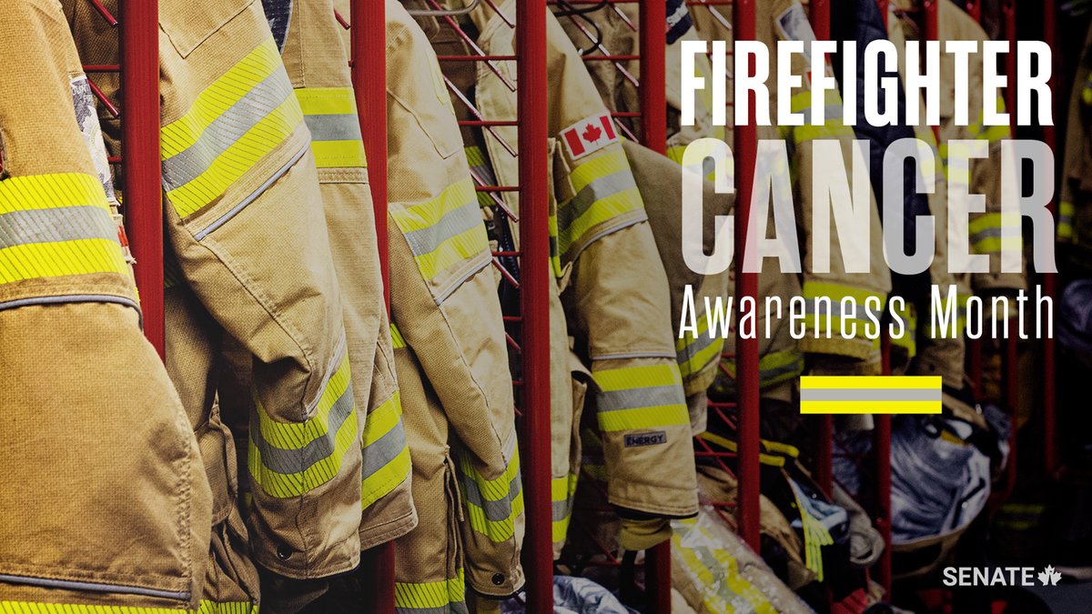 SenateCA's tweet photo. Firefighters face serious health risks, including death from cancer. January in Canada is Firefighter Cancer Awareness Month, thanks to Bill #C224. @SenatorHYussuff was the bill’s sponsor in the Senate.

#SenCA #FFCancerMonth https://t.co/5SaYpO5gM3