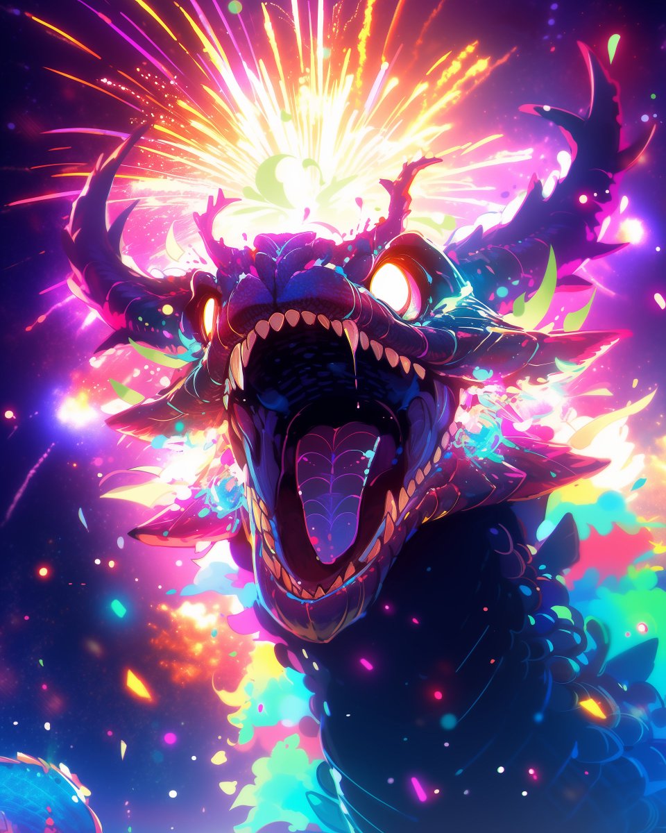 Gam3rsGrove's tweet photo. Fizzwick, a walking, talking, breathing firework festival 🎆 a draconic masterpiece sculpted from the raw energy of celebration itself 🎇🐉

Other dragons hoard gold... this radiant beast hoards the vibrant hues of a thousand firework explosions. https://t.co/LW4mb4Wbx0