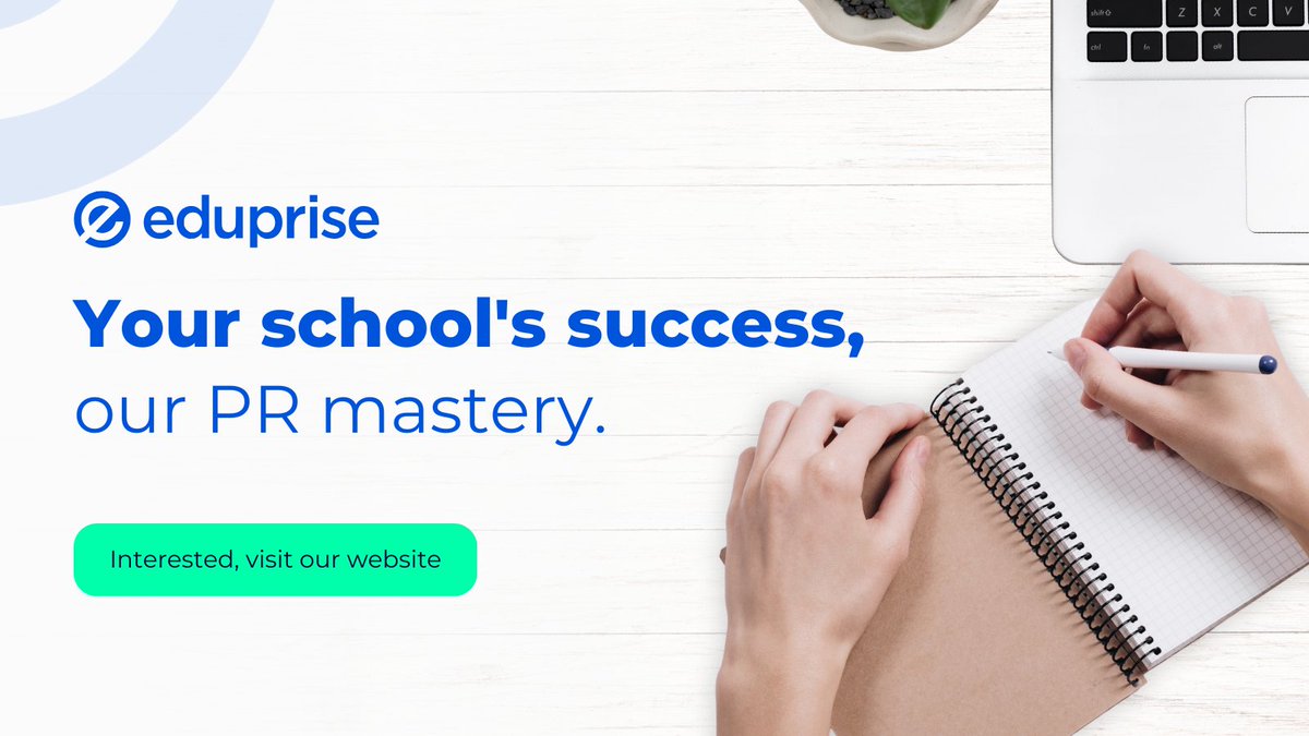 📣 Want to raise your school's profile and build positive relationships with the press? Look no further! Eduprise Ltd has a wealth of experience helping schools with PR. Talk to us today: ayr.app/l/sh2W #SchoolPR #PRforSchools #Eduprise