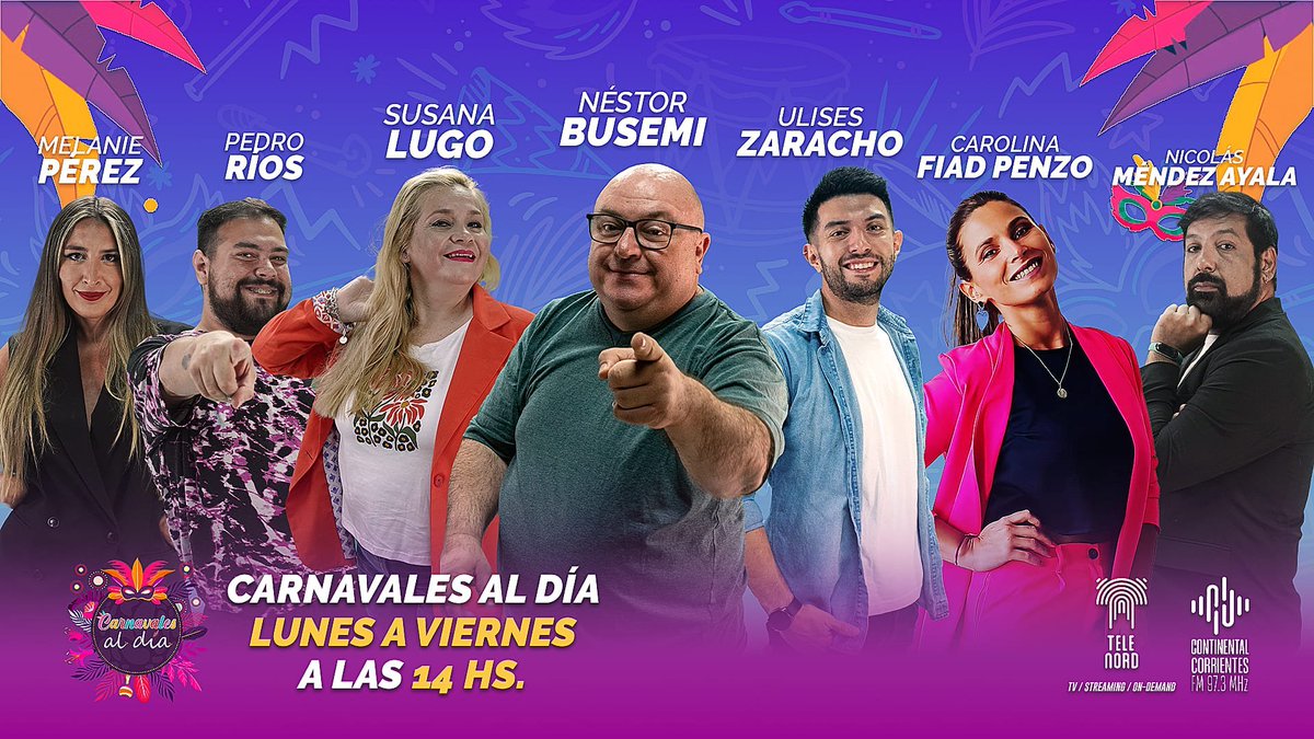 #Ahora ¡Carnavales al Día!🎉
📻Preparate para vivir el Carnaval con los preparativos y toda la información de la mano de 
<a href="/nestorbusemi/">Nestor Busemi</a>
.
⏰A las 14hs.
.
<a href="/CarnavalesD/">Carnavales al Dia</a>

#ContinentalCorrientes
📻Escuchanos en la 97.3
📺Canal 21 de Gigared • Sintonía Digital 20.2