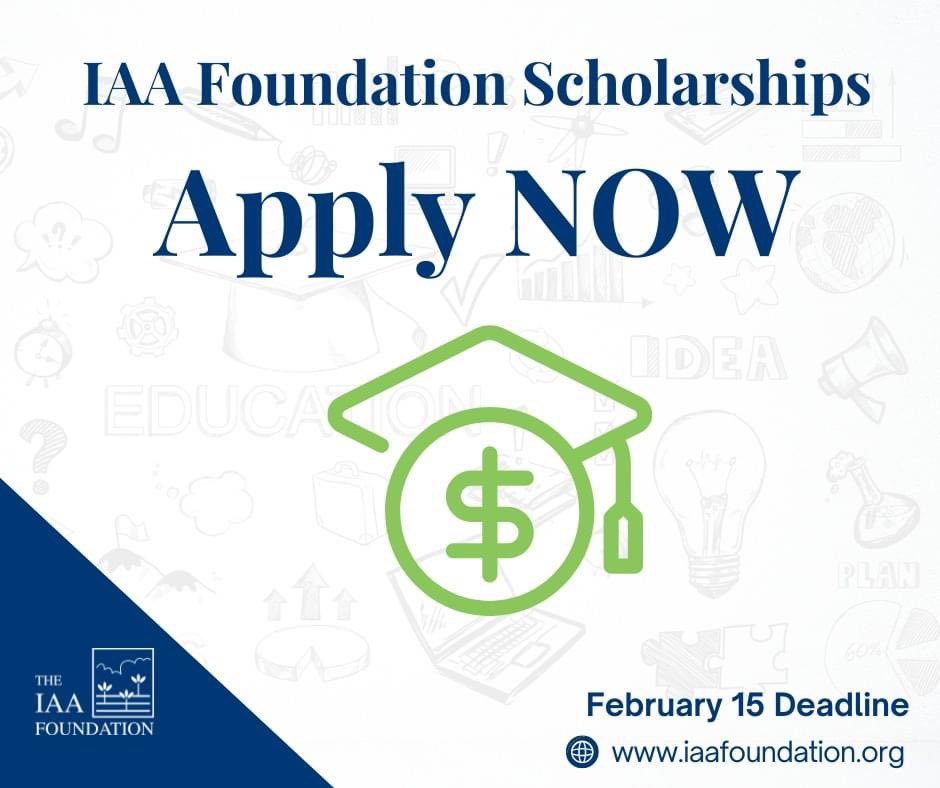 ⚠️APPLY NOW⚠️ Kickstart your new year by applying for an IAA Foundation Scholarship. Check out iaafoundation.org for eligibility guidelines and let the journey begin!