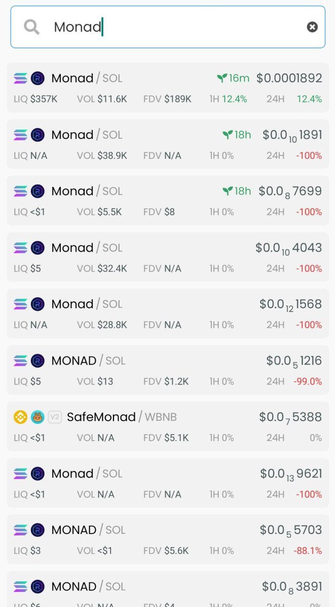 Someone has deployed the same source code multiple times and defrauded 500 K$ by draining liquidity.
#monad is #scamer
#DEXScreener is comletely at the disposal of scammers