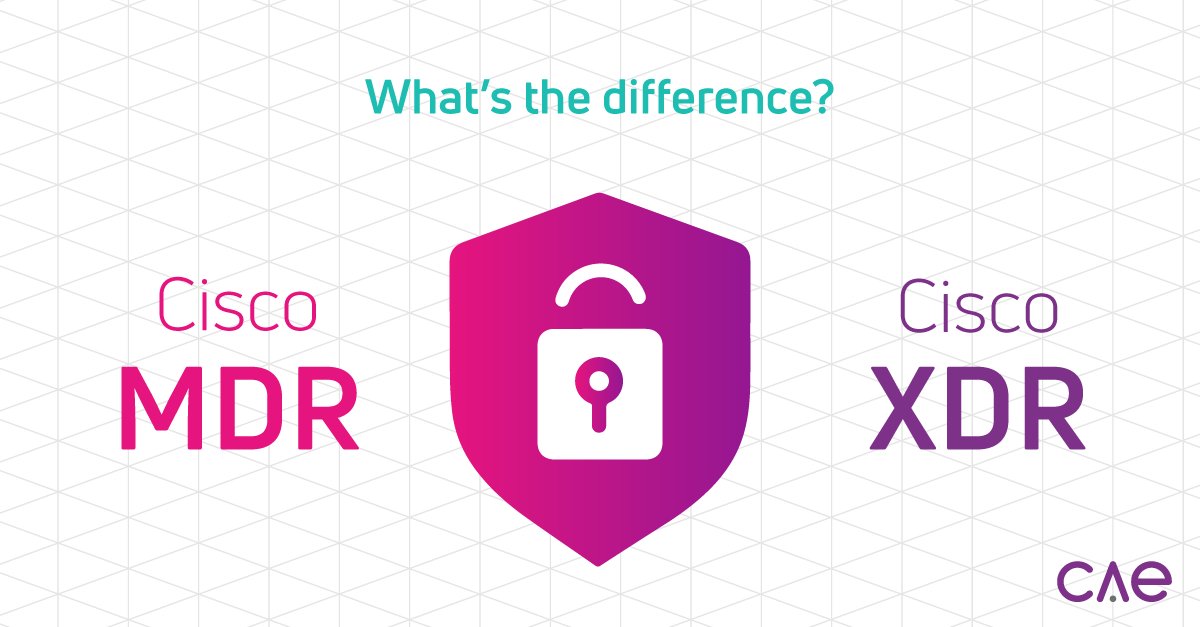 What’s the difference between MDR and XDR, and why should you care? Learn how these two solutions can help you overcome the challenges of cyber security and have more good days. 

eu1.hubs.ly/H06NgLP0

#cybersecurity #networksecurity #ciscoxdr #thisiscae #moregooddays