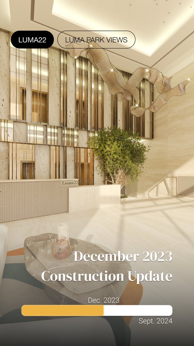 townxcom's tweet photo. December 2023 update for Luma22 project:
⠀
- Floor tiles on all floors 50%
- Plaster works on all floors 100%
- False ceiling 50%
- Roof waterproofing 50%
- External plaster 50%
⠀
Construction progress is on track. https://t.co/gZw8MOkKff