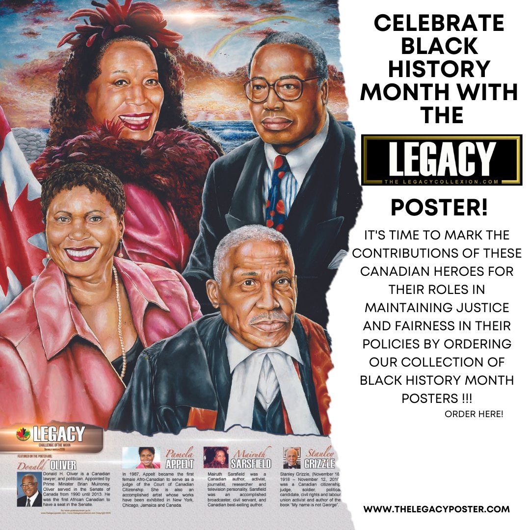 robertsmall1701's tweet photo. The LEGACY poster, an annual Black History Month tradition returns! Purchase our posters from the past and present at https://t.co/NGCNMp2LD5. Created by African-Canadian artist and Order of Canada recipient 

Support Black History Month and share! https://t.co/LI6p6aOMzT